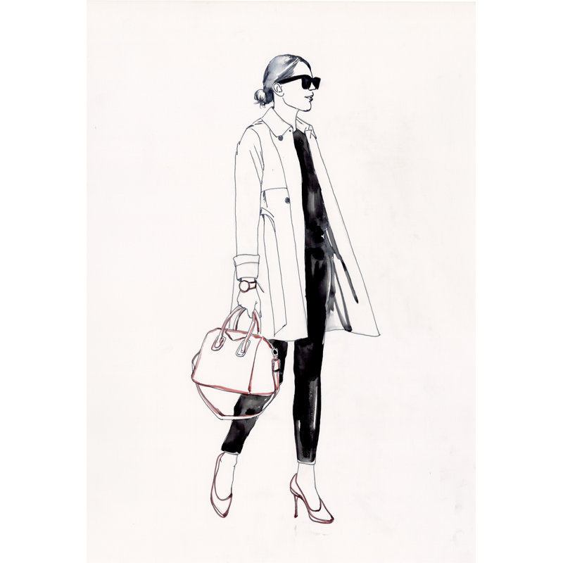 Fashion Girl II - Painting Print, Wrapped Canvas, 46cm H x 30cm W