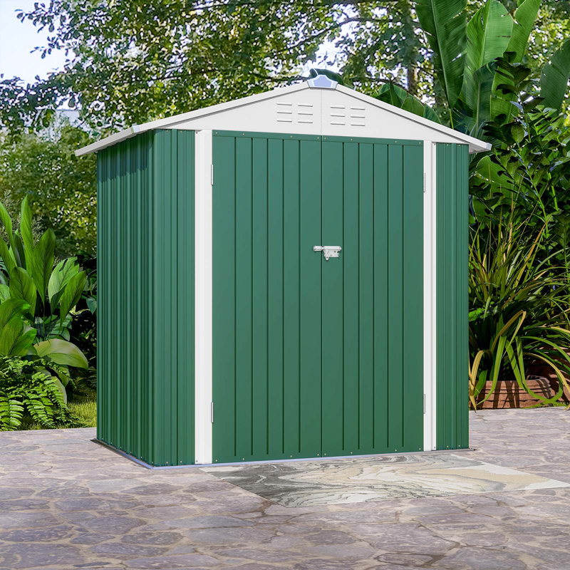 6 ft. W x 4 ft. D Metal Storage Shed, Green