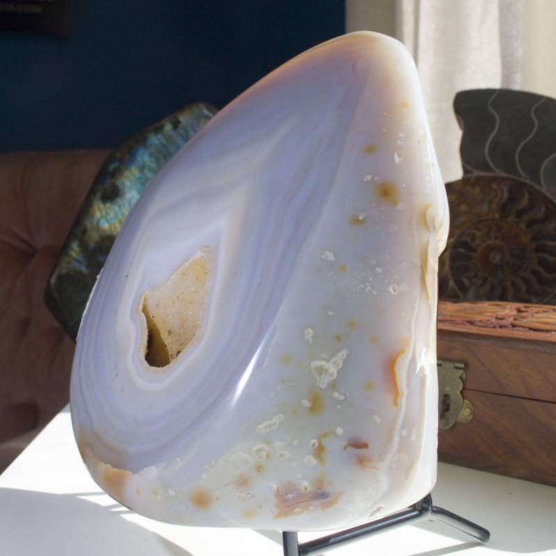 Polished Brazillian Agate with Stand