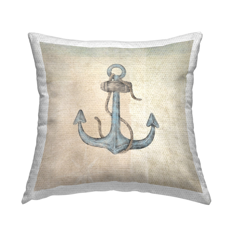 Oreiller d'extérieur rustique imprimé maritime par JG Studios