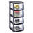 Clear Plastic 4 Drawer Home Storage Tower with Black Frame