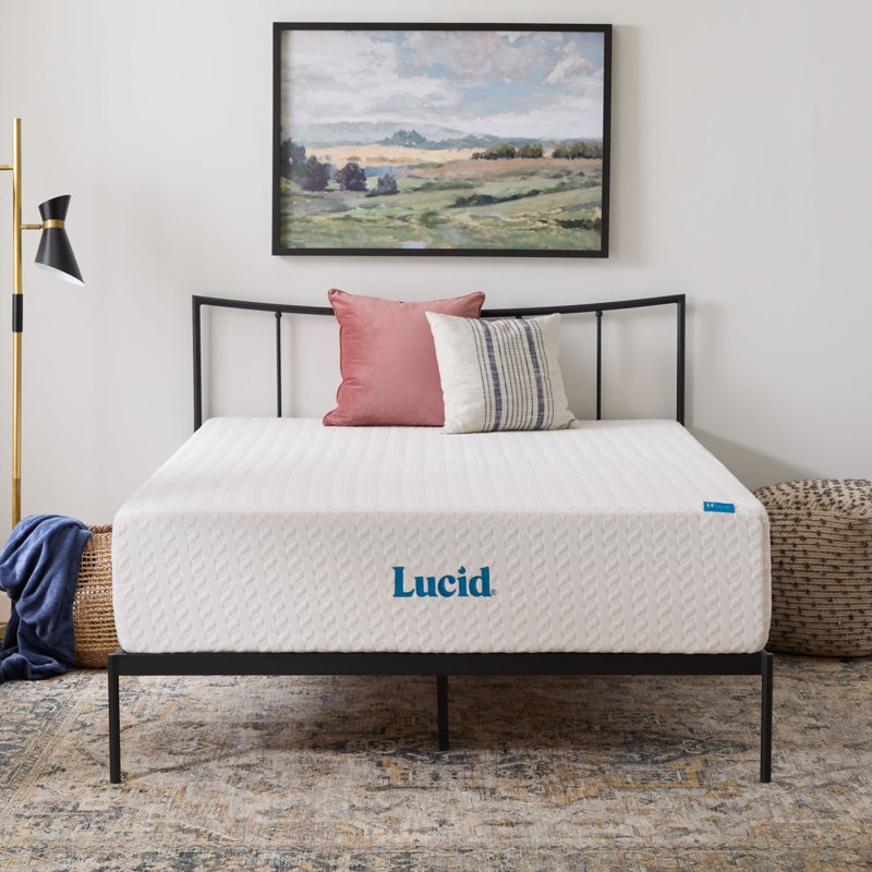 Matelas en mousse viscoélastique imprégnée de gel 14 po Lucid SureCool ™, Lit simple, 14"