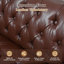 Canapé Chesterfield en cuir PU avec capitonnage à boutons-868633441