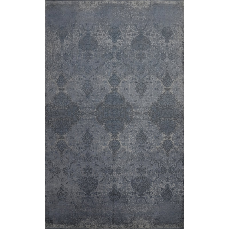Tapis subtil bleu / gris subtil pour élégance 5 x 7