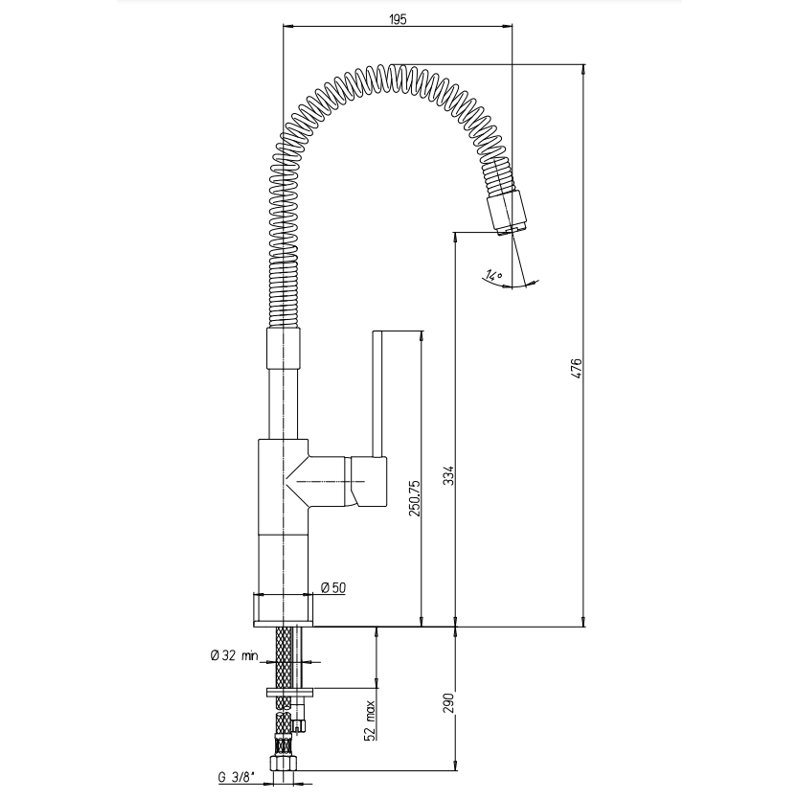 Piralla Cox Kitchen Faucet, Brushed Nickel