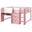 Lit mezzanine double pleine grandeur avec bureau intégré, tableau blanc pour graffiti et armoires de rangement-591007853