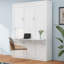 Lit escamotable double pleine grandeur, lit escamotable de 61,5 po avec armoire pour bureau, parfait pour la chambre d'amis, bureau, bureau, blanc