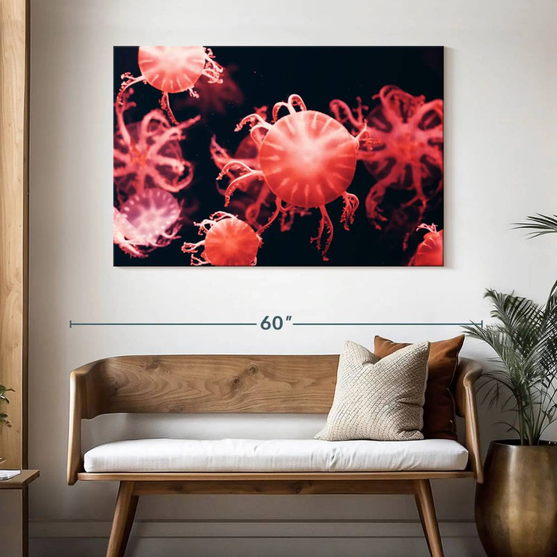 Méduse rouge Brampt, H 32 po x l 48 po