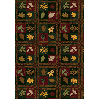 Vert naturel Touffeté à la main/rouge/brun Tapis décoratif