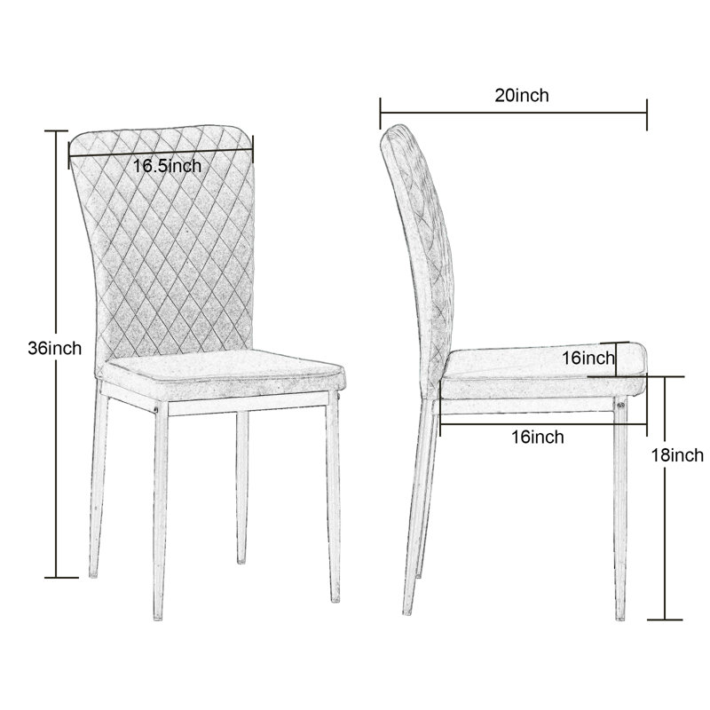 Chaise rembourrée Chardey, Gris