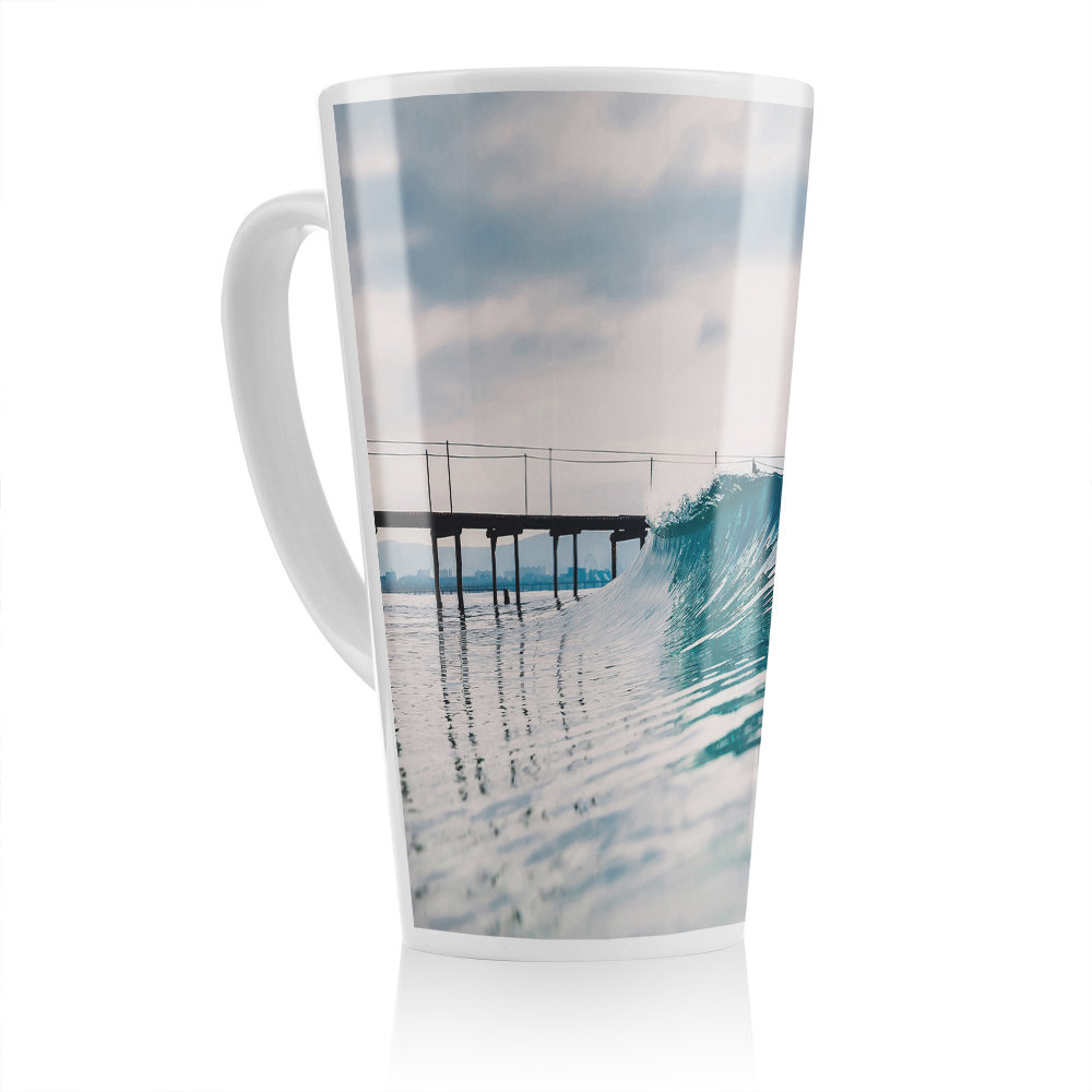 Ocean ideal wave in ocean. Breaking waves Designer Latte Mug