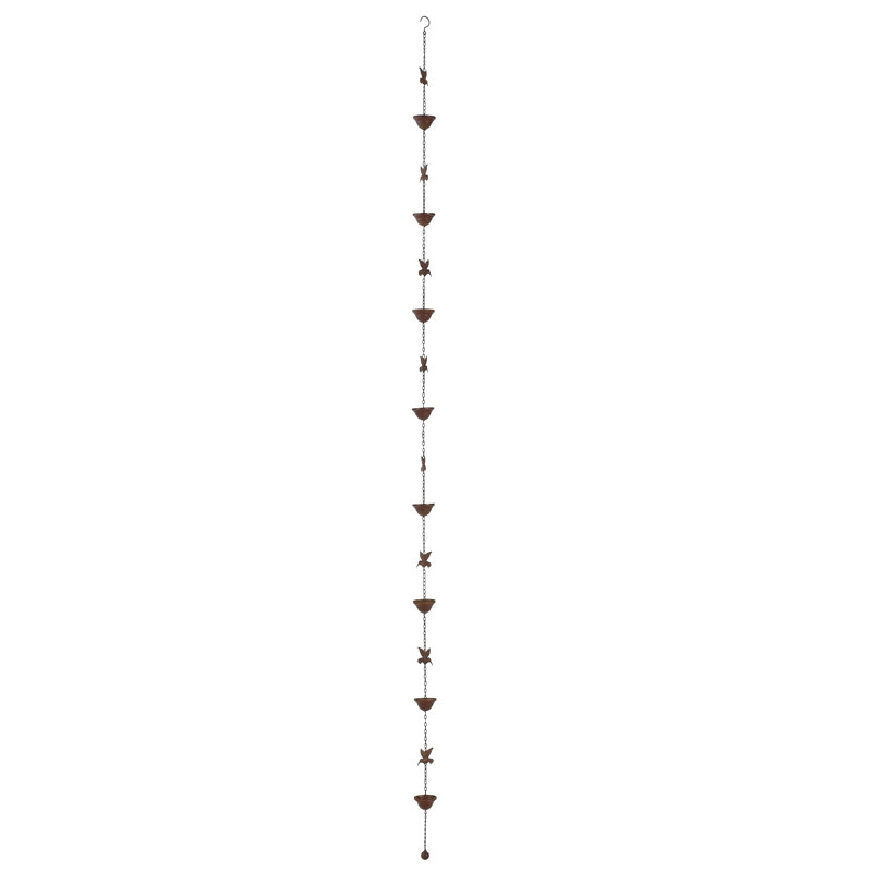 Rustic Hummingbird Metal Rain Chain