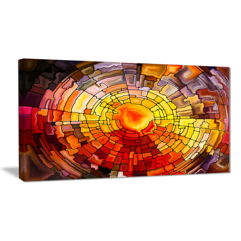 Retour de vitrail, impression contemporaine sur toile tendue, H 8 po x l 12 po x P 1 po
