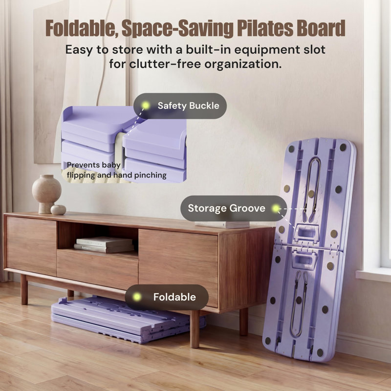 MaxU pliable multifonctionnel Pilates Reformer avec comptoir, mauve, Lavender