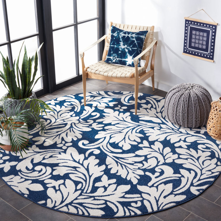 Ammundsen Floral Navy/Ivory Area Rug