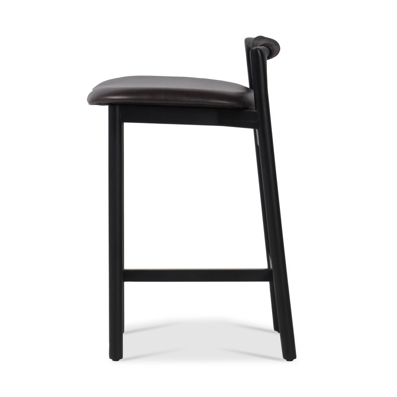 Baden Stool, Counter Stool (26" Seat Height), Sonoma Black/Genuine Leather, Brushed Ebony