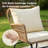 Alfhild 6 Piece Wicker Boho Patio Furniture Set with Rectangular Glass-Top Table, Outdoor Conversation Set, Sectional Seating Group-1538389328
