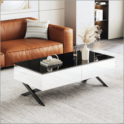 Table basse rectangulaire à miroir