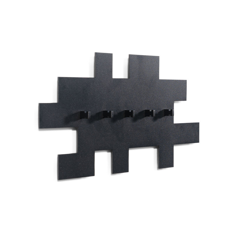 TETROMINO Steel Wall 5 - Hook Coat Rack, Black