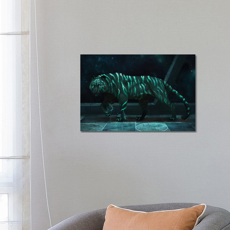 Space Tiger by Jade Merien - Wrapped Canvas Gallery-Wrapped Canvas Giclée, 66.04 cm H x 45.72 cm W x 3.175 cm D