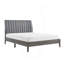 Lit plateforme moderne en velours de style moderne avec lit plateforme grand lit 1pc et pieds en bois massif dans une boîte