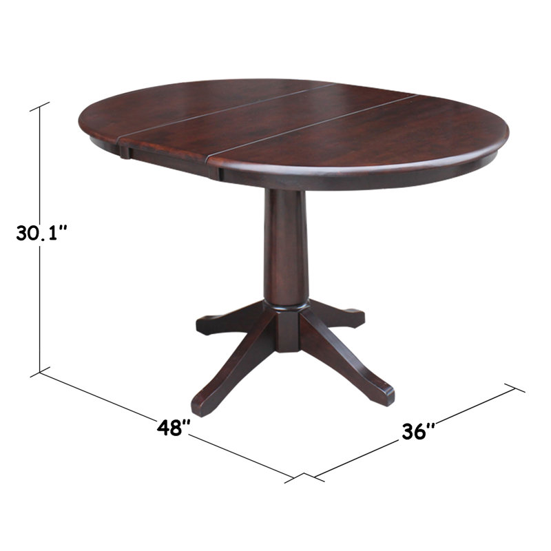 Ensemble de salle à manger en bois massif Aurich, 3 pièces : 1 table, 2 chaises, Moka riche