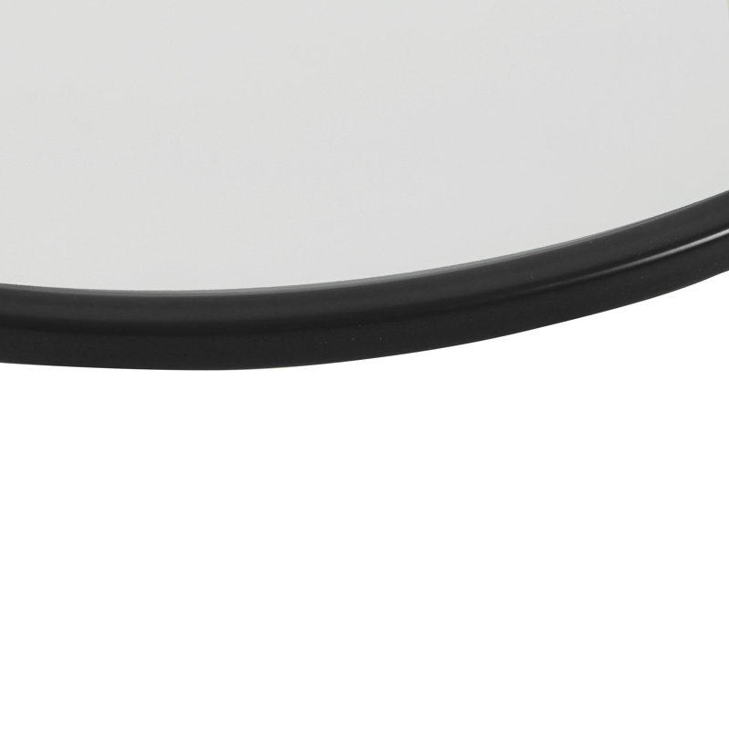 Chylie Mirrored Glass Top End Table, Black