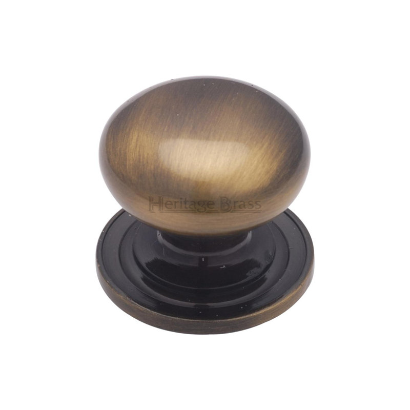 Heritage Brass Heritage Cabinet Knob Round Design, 2.8cm H x 3.2cm W x 3.2cm D, Antique Brass