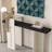 Beige with Black Solid Wood Rectangular Shape Console Table-496771630