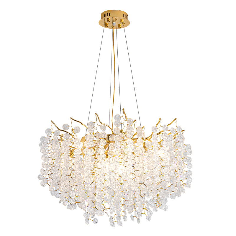 10 - Light Modern Tree Branch Crystal Chandelier Luxury Gold Crystal Pendant Lighting Dimmable Tiered Chandelier