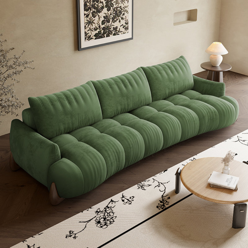 Canapé minimaliste à trois places de style français, Vert