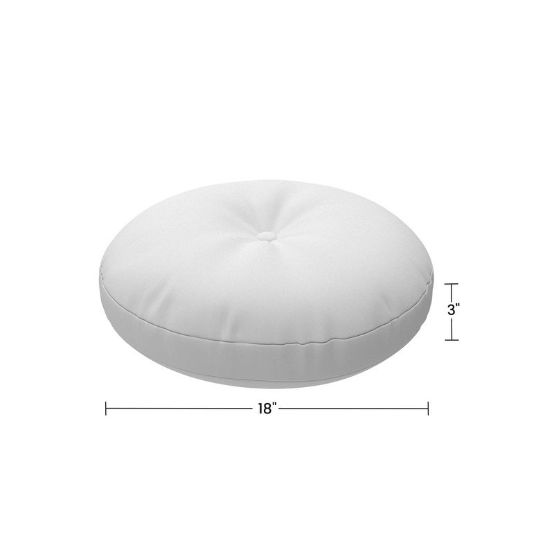 Coussin décoratif intérieur / extérieur Sunbrella, housse de coussin ronde de 18 pouces avec insert, Rond 18 po, Bleu clair