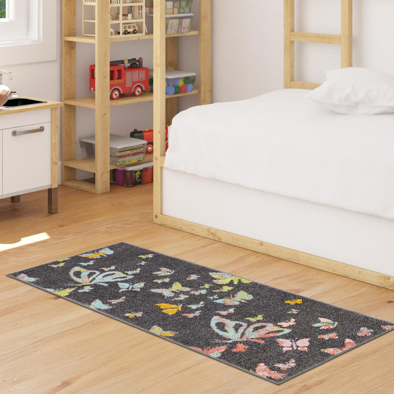 Tapis pour enfant Unique Loom Butterflies, Tapis de couloir 2 pi 2 po x 6 pi 1 po