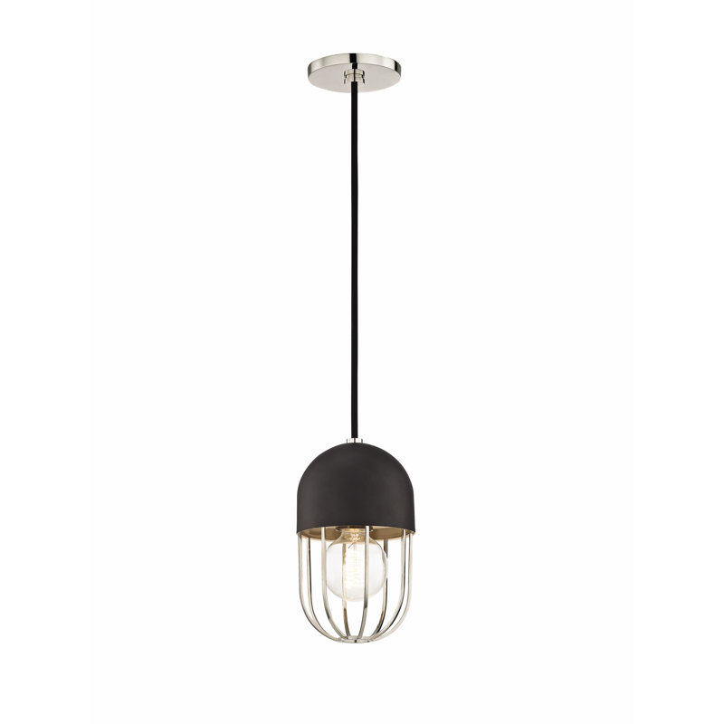 Luminaire suspendu géométrique 1 lumière Haley, Nickel poli