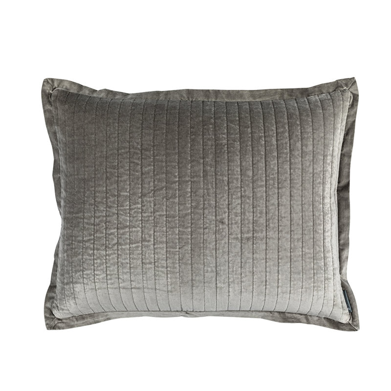 Aria Velvet Lumbar Pillow Cover & Insert, Light Gray, 20" x 26"