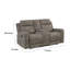 Causeuse inclinable manuelle Diti avec console, porte-gobelets, microfibre brune