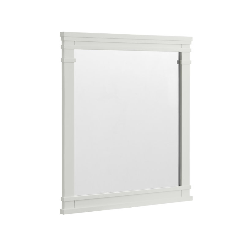 Lankford Wood Mirror, 28 x 1.25 x 30, White