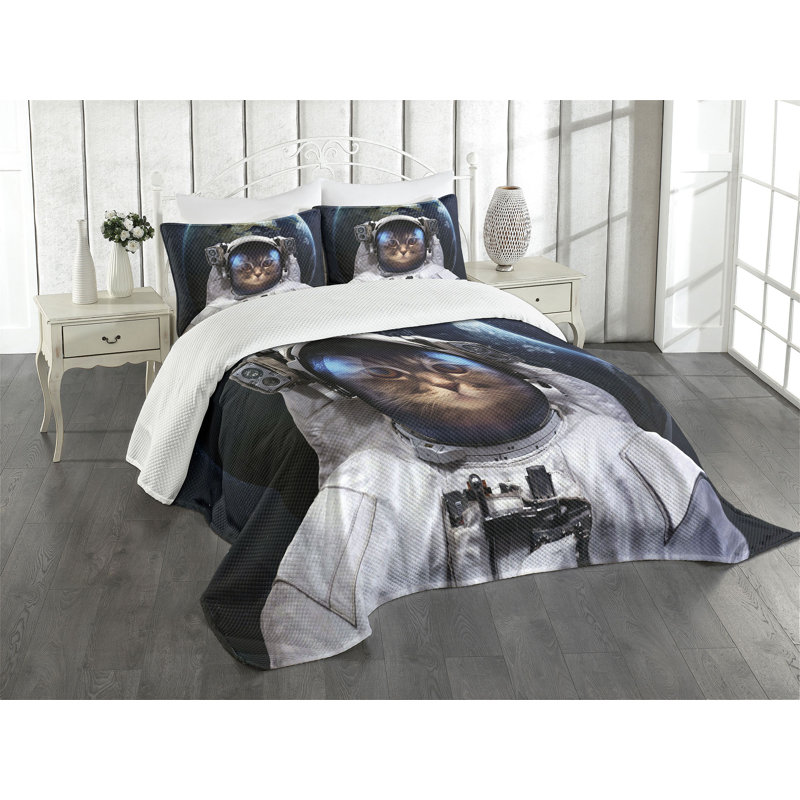 Ensemble de couvre-lit Ambesonne, Couvre-lit pour très grand lit + 2 taies décorat