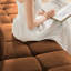 Canapé 2 places avec repose-pieds et coussins moelleux-854096214