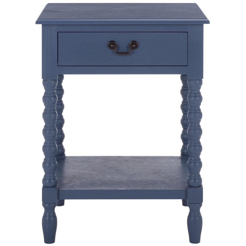 End Table with Storage, Blue
