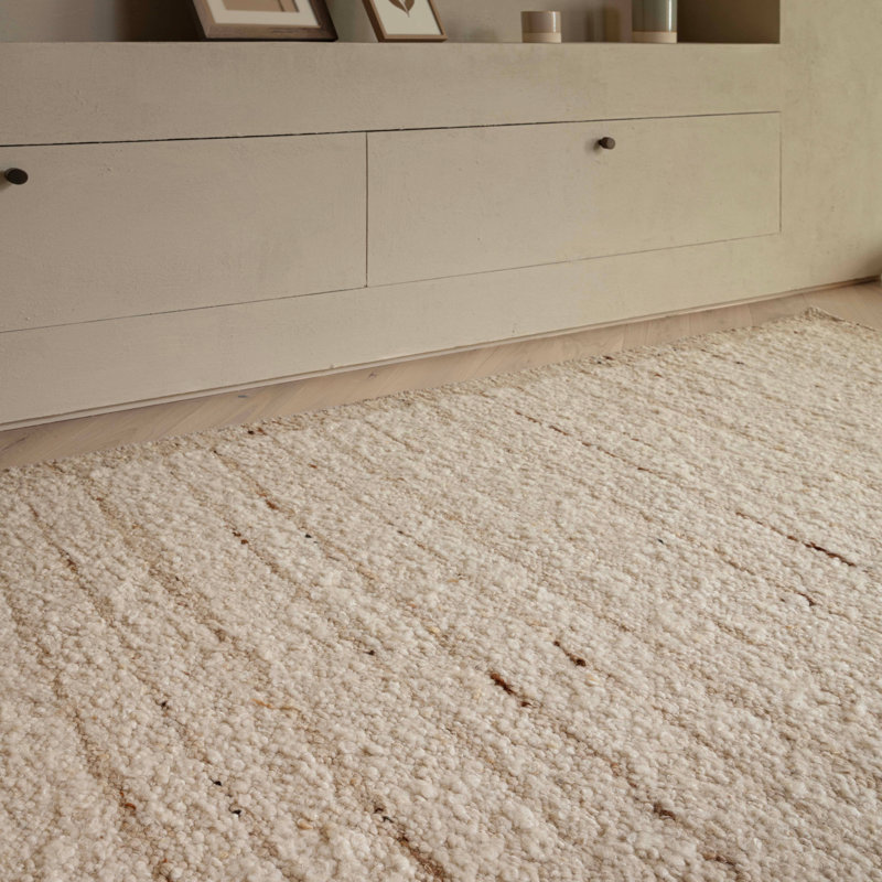 Anaxagoras Stone Wool Hand Woven Area Rug, Rectangle 160 x 230 cm