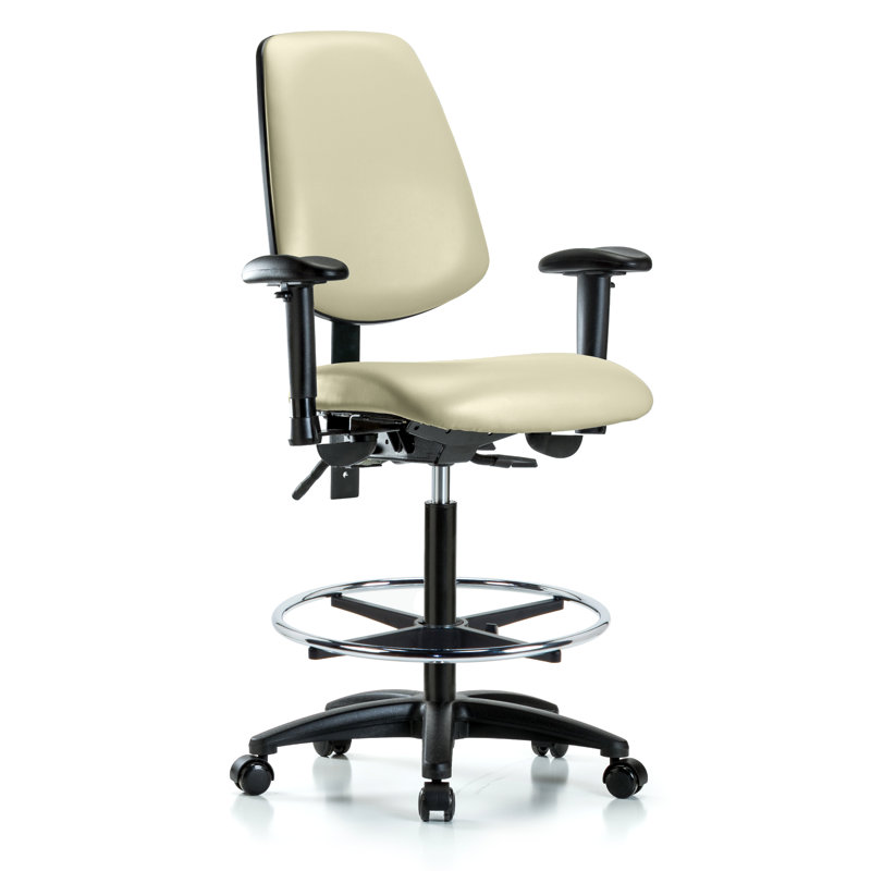 Beckett Vinyl Drafting Chair, Adobe, Casters, Not Included