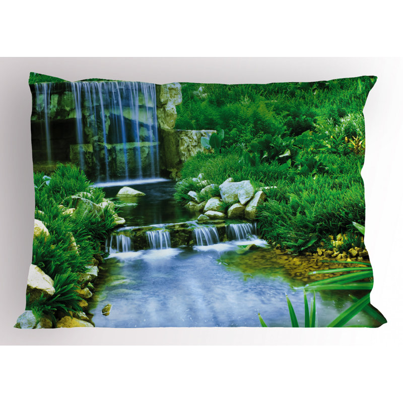 Blue/Gray/Yellow Polyester Microfiber Piece Sham, Twin