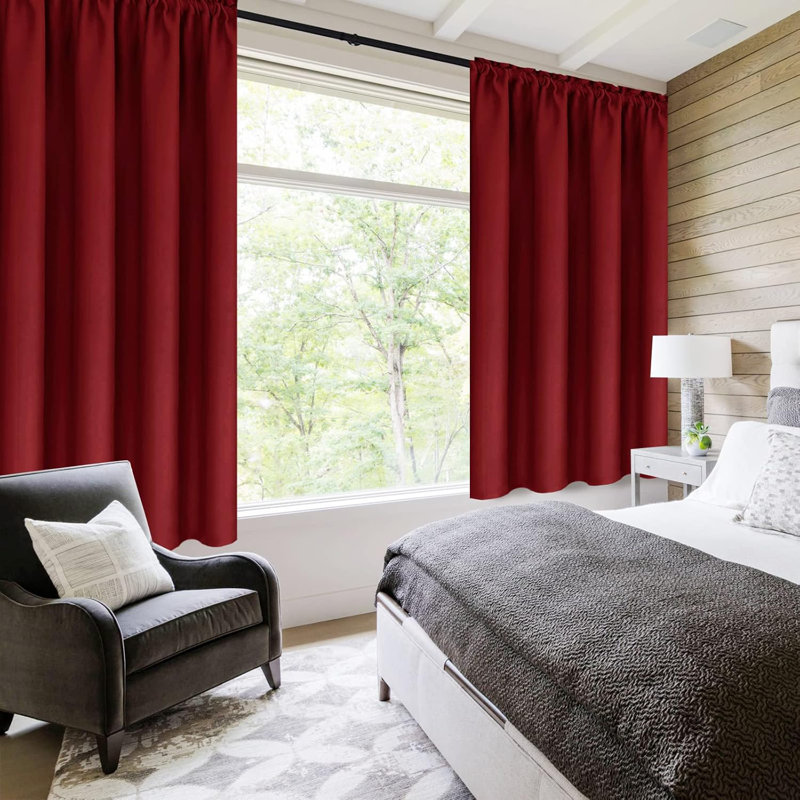 2 Panels Blackout Curtains – Thermal Insulated, Energy Saving & Noise Reducing Bedroom and Living Room Curtains, Set of 2 Rod Pocket Curtain Panels