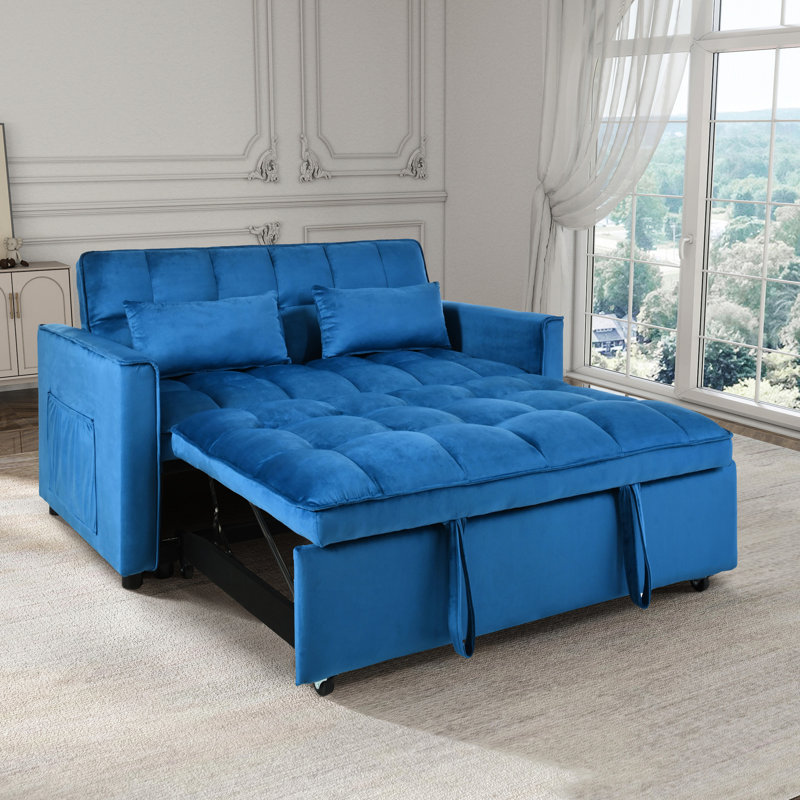 Lit escamotable avec siège en mousse souple, réglable, siège inclinable bleu 31 fonctions, base stable et confortable,, Bleu