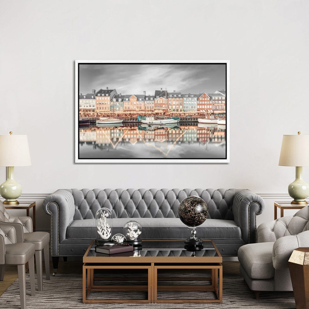 Copenhagen Vintage Nyhavn Idyllic Evening Impression by Melanie Viola - Gallery-Wrapped Canvas Giclée on Canvas