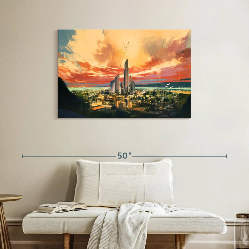 Future City, 26" H x 39" W