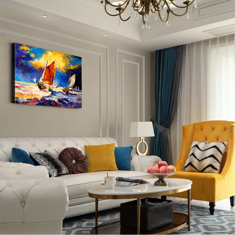 Art de bateau - peinture sur toile tendue, H 30 po x l 40 po x P 1,5 po