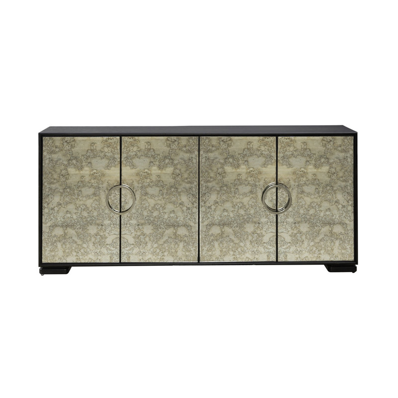 Emry 4 Door Accent Cabinet w/ Mirrored Glass Doors