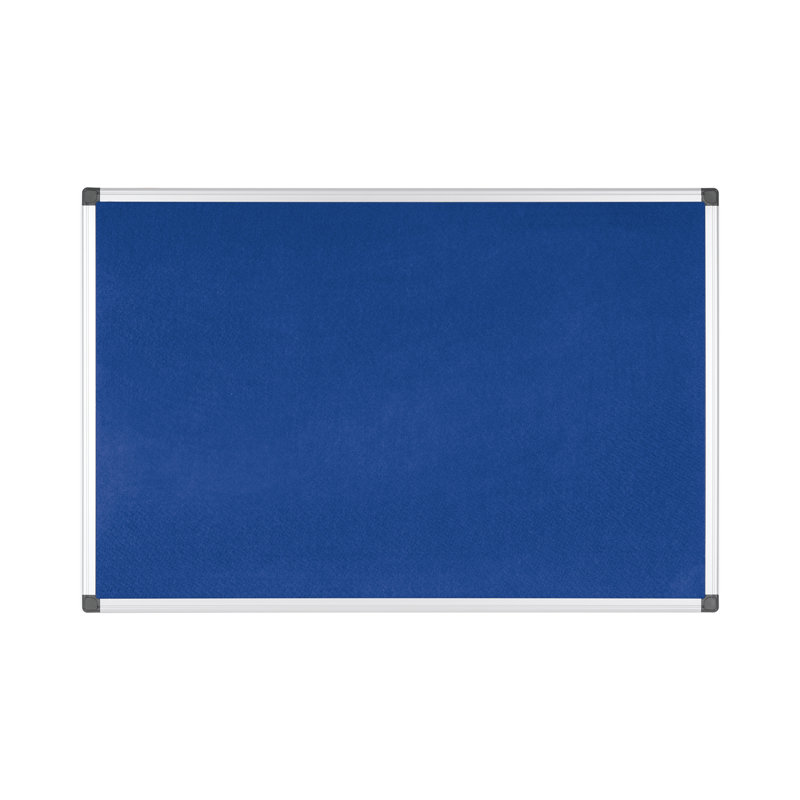 Maya Felt Wall Mounted Bulletin Board, Blue, 60cm H x 90cm L x 1.5cm D